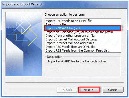 import csv contacts into outlook headers